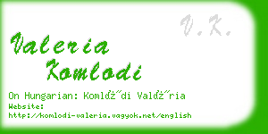 valeria komlodi business card